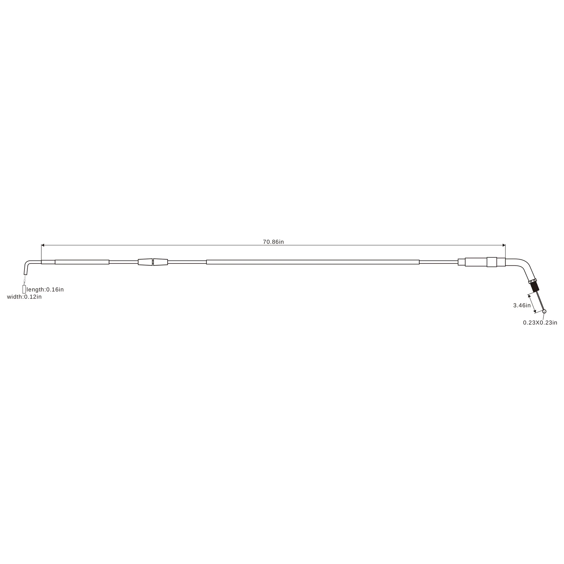 Gaszug PE / PWK 181 cm - Grün
