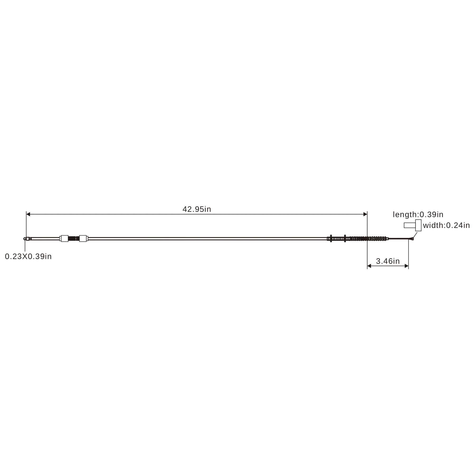 Kupplungszug NC 117,9 cm - Schwarz