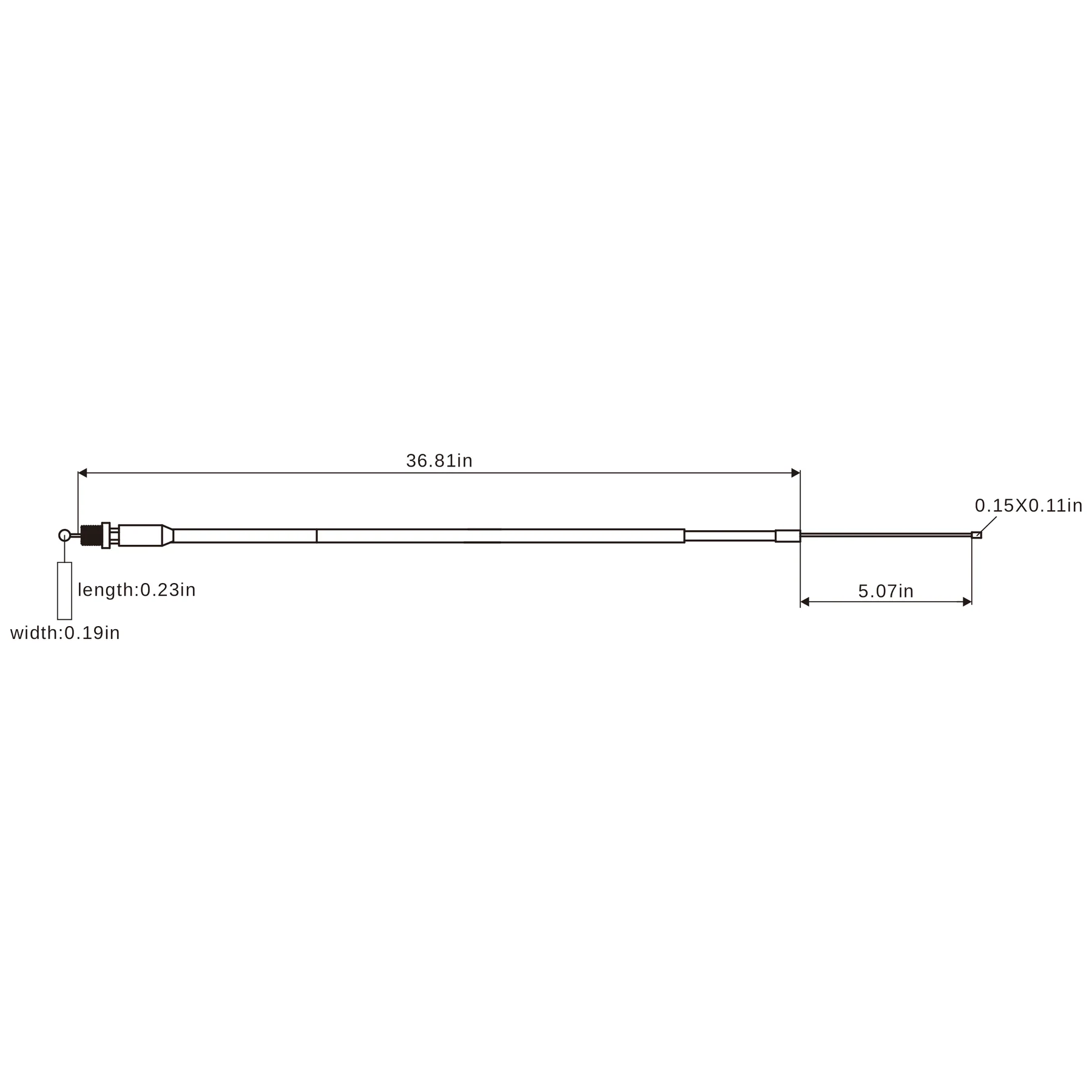 Gaszug CB 106,4 cm - Schwarz